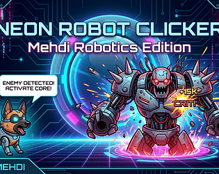 Neon Robot Clicker: Mehdi Robotics Edition