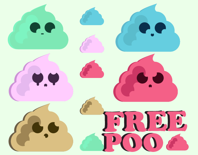 Free Cute Poop Sprites Pack – 2D Cartoon Poo Assets for Games by Warco