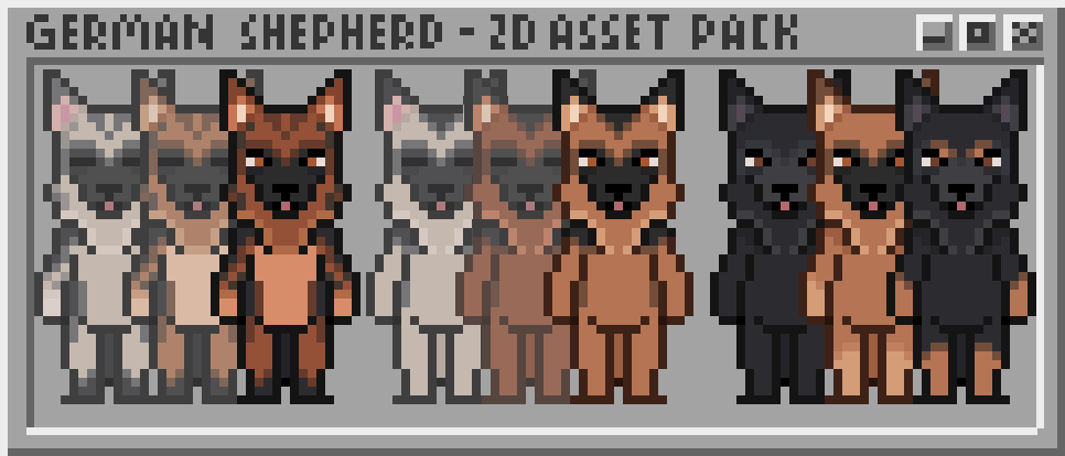 German Shepherd - Animated Pixel Dogs