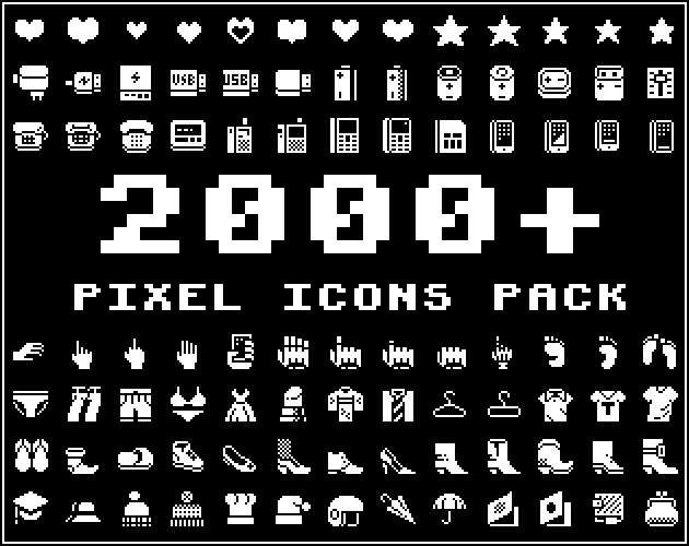 2000+ Pixel Icons Pack by piiixl
