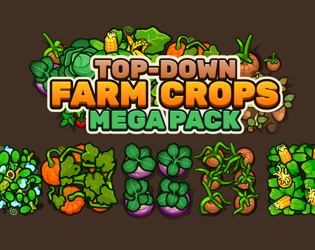 Top down crops mega pack by Robert Brooks - gamedeveloperstudio.com