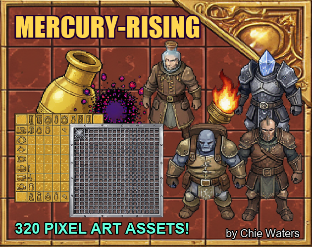 Mercury Rising – Pixel Art Alchemy Lab Asset Pack