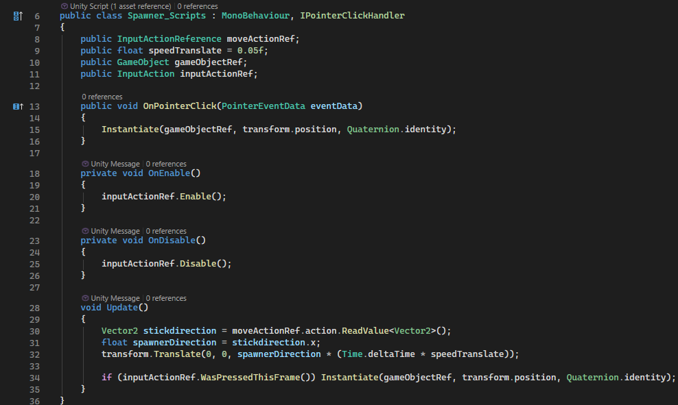 Screen scripts