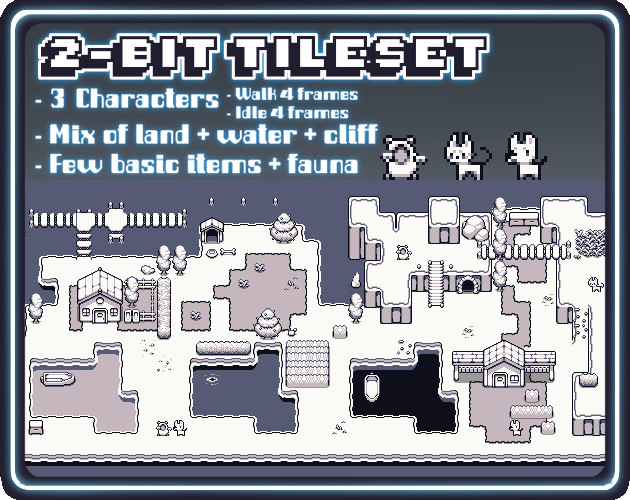 Pixelart 2-Bit Tileset by VoodooMoose