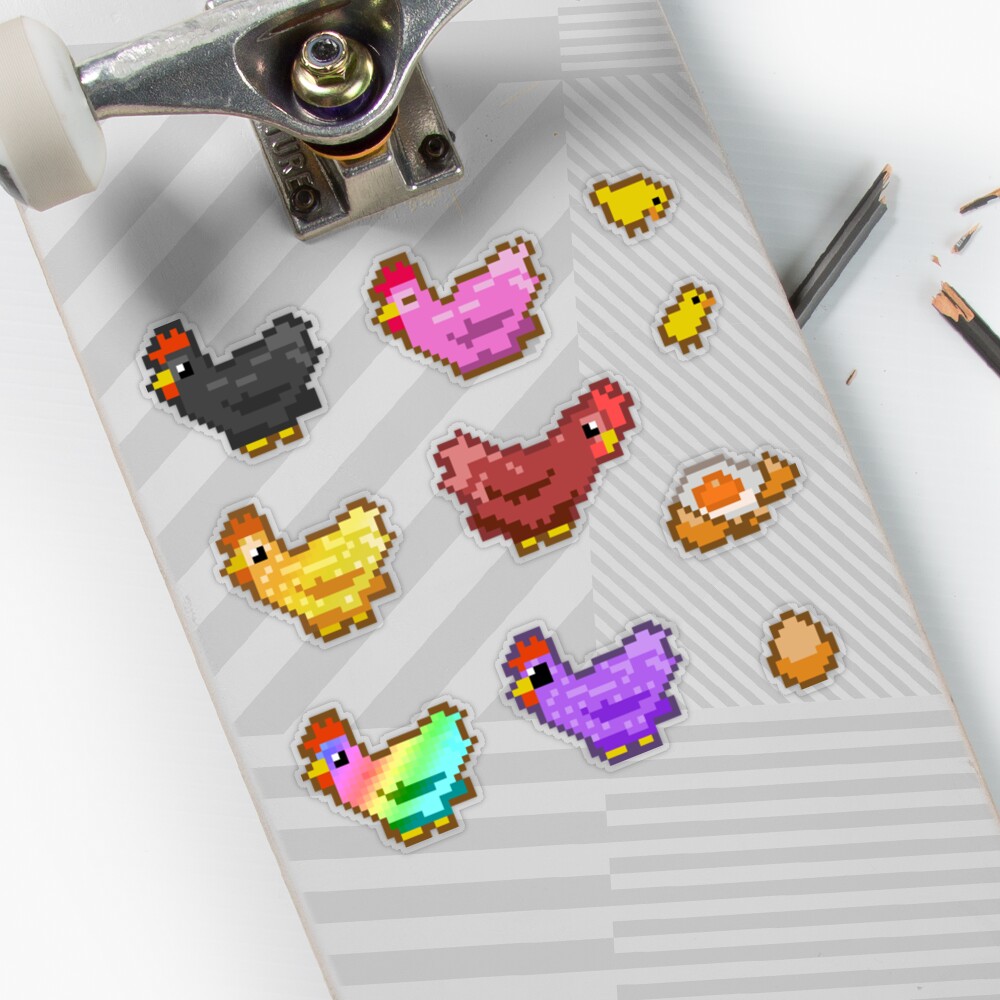 Peckin pixels stickers