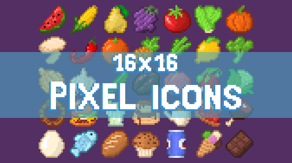 Free 16x16 Pixelart Food Icons By Osadam free-16x16-pixelart-food-icons-by-osadam