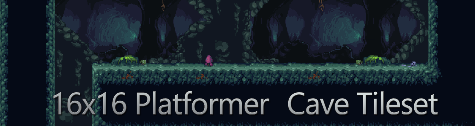 Cave Path Tileset 16-Bit Platformer Assets by Henricast