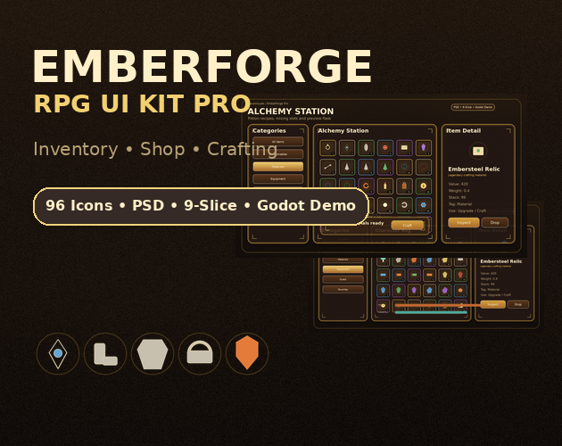 Mjc Visuals Emberforge RPG UI Kit Pro by Nexa Visuals