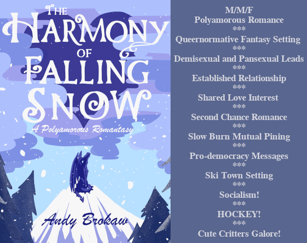 Cover image for The Harmony of Falling Snow, A Polyamorous Romantasy Novel