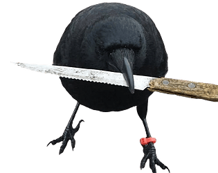 Crow with a Knife