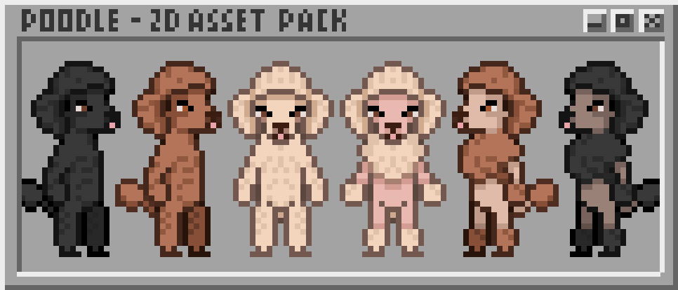 Poodles - Animated Pixel Dogs
