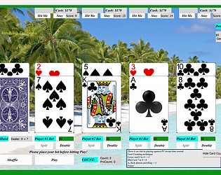 Black Jack Counting Practice with up to 4 players
