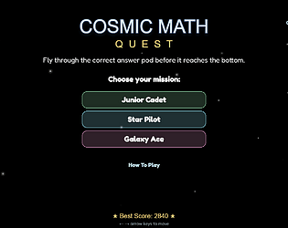 Cosmic Math Quest (Kids Game)