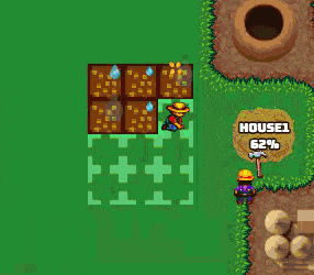 Building and farming gameplay