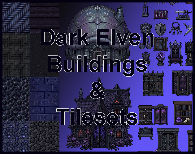 Dark Elven Buildings and Tilesets by Haydeos