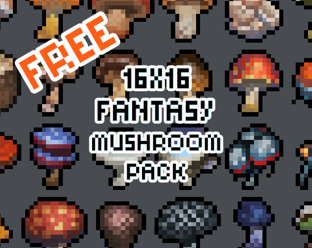 🍄 Pixel Mushroom Collection (16x16) by ssugmi