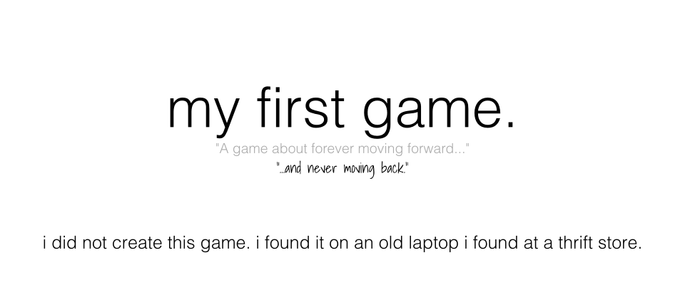 my first game.
