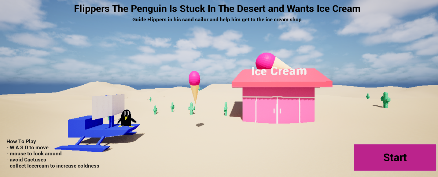 Sand Sailor - Flippers The Penguin Is Stuck In The Desert and Wants Ice Cream