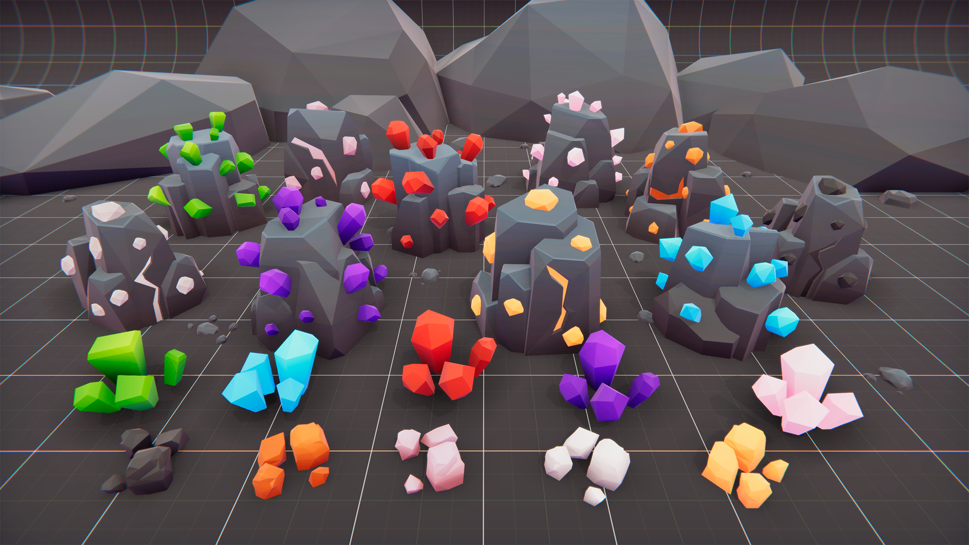 Stylized Mining Nodes: Modular Ores & Crystals Kit