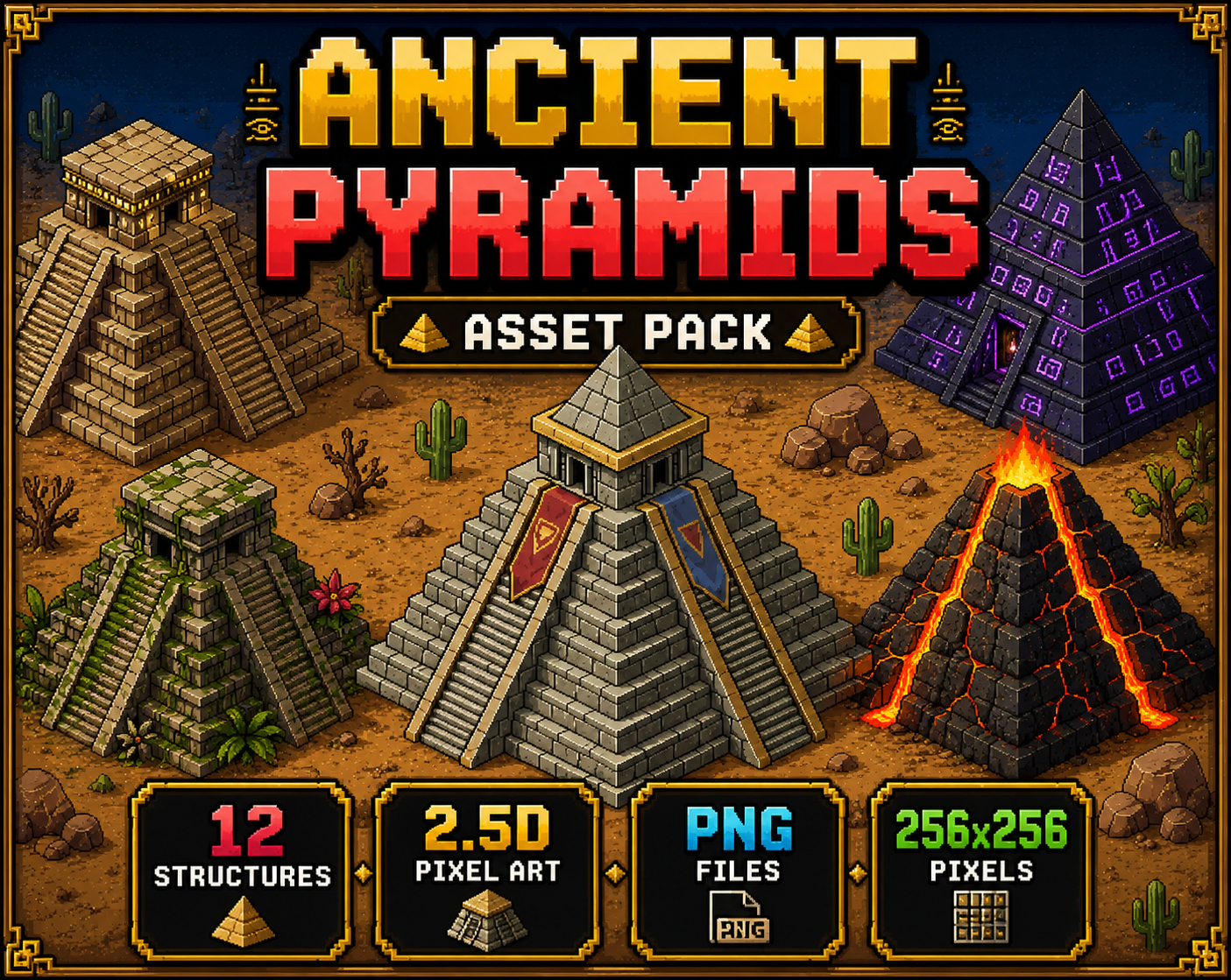 Ancient Pyramid Pack – 12 Pixel Art Structures by MutterPixel Studio