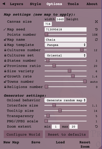 Map Options