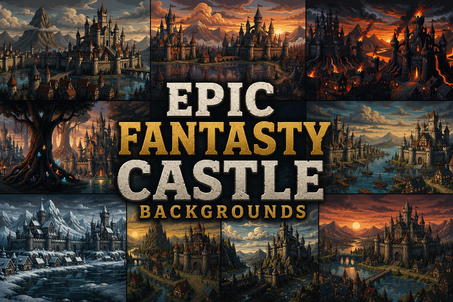 Epic Fantasy Castle Backgrounds – Pixel Art Asset Pack by Sheet Forge ...