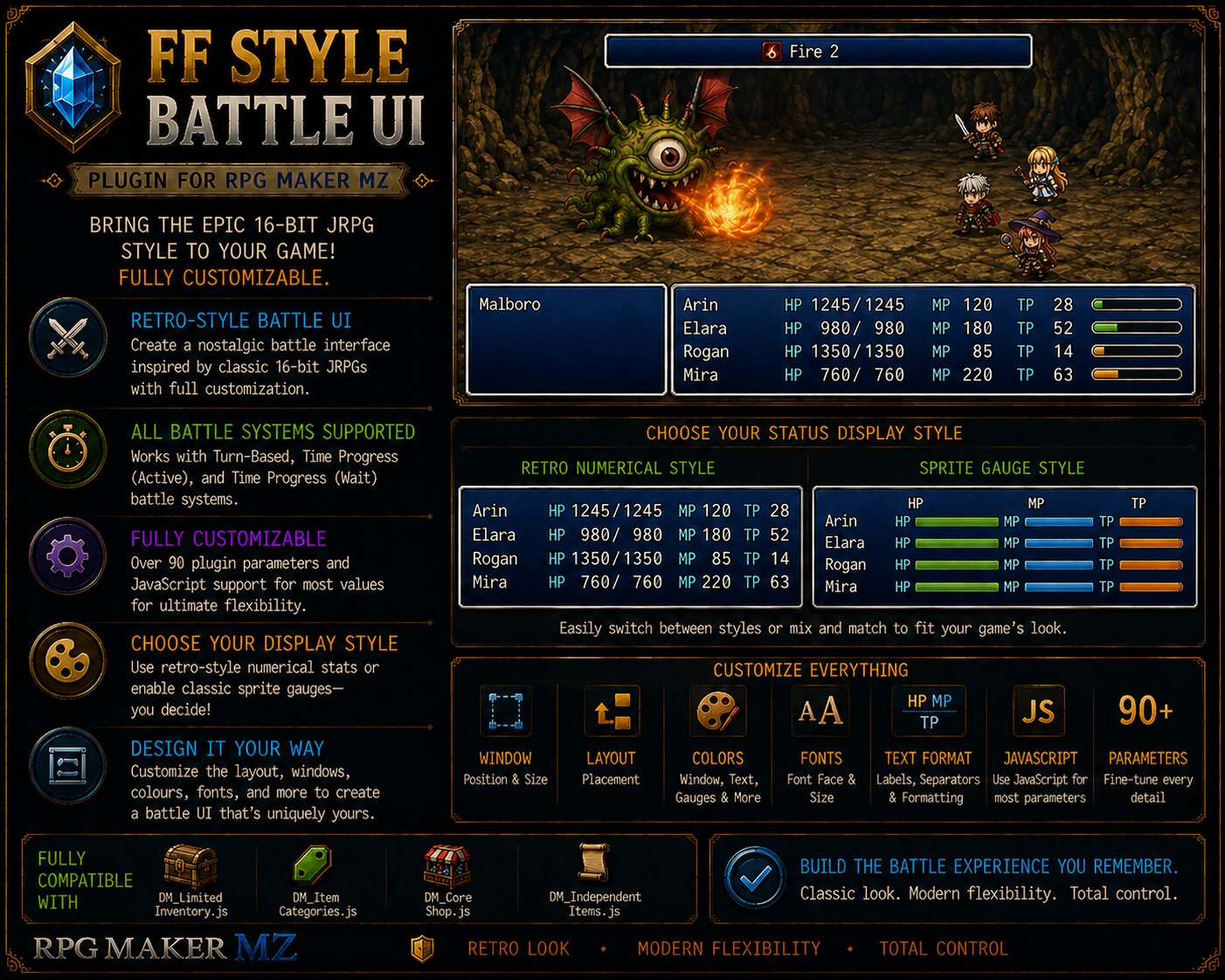 FF Style Battle UI - [MZ] by Dungeonmind
