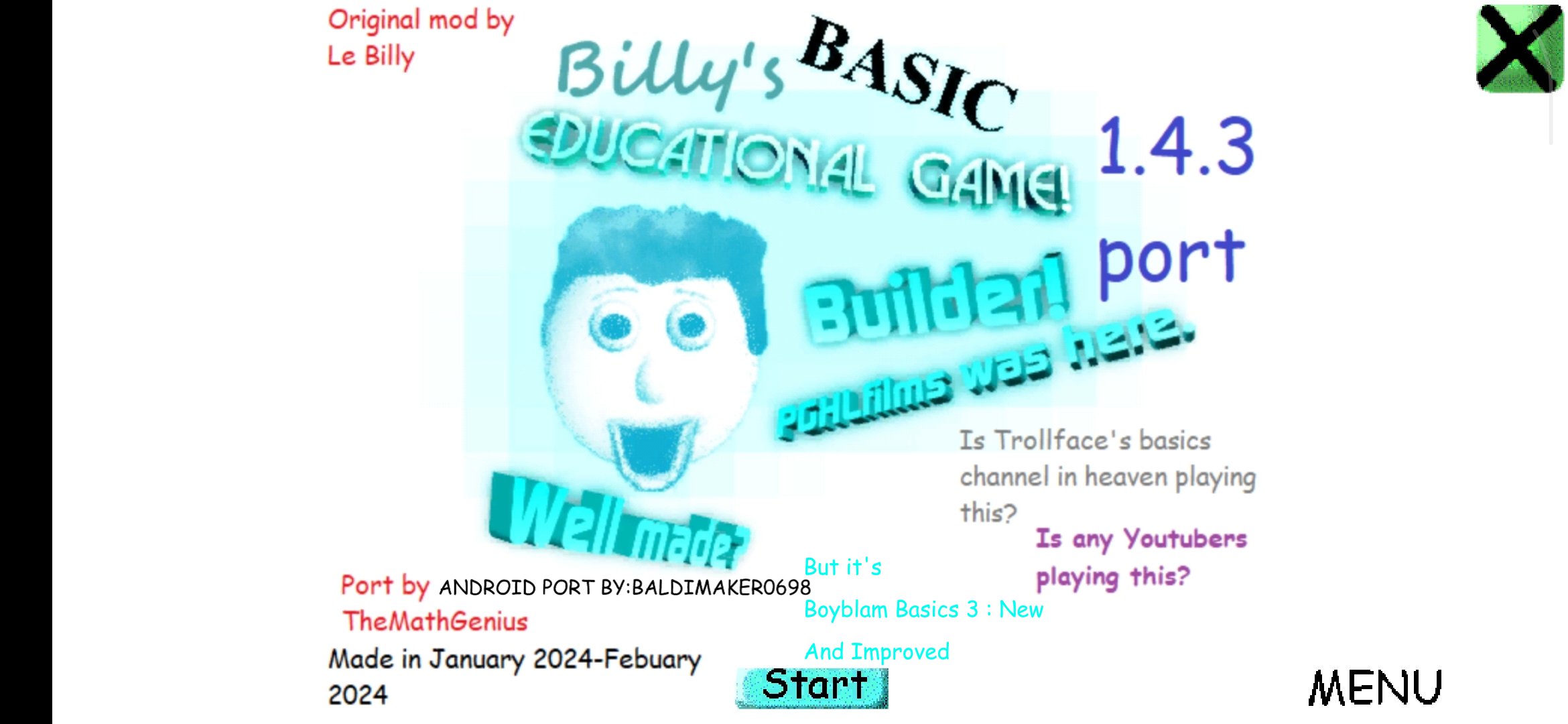 Billy Basics Release 1.00 V1.4.3 Oldest Version But it's Boyblam Basics 3 : New And Improved