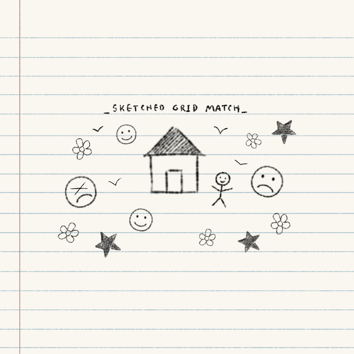 sketched grid match 3