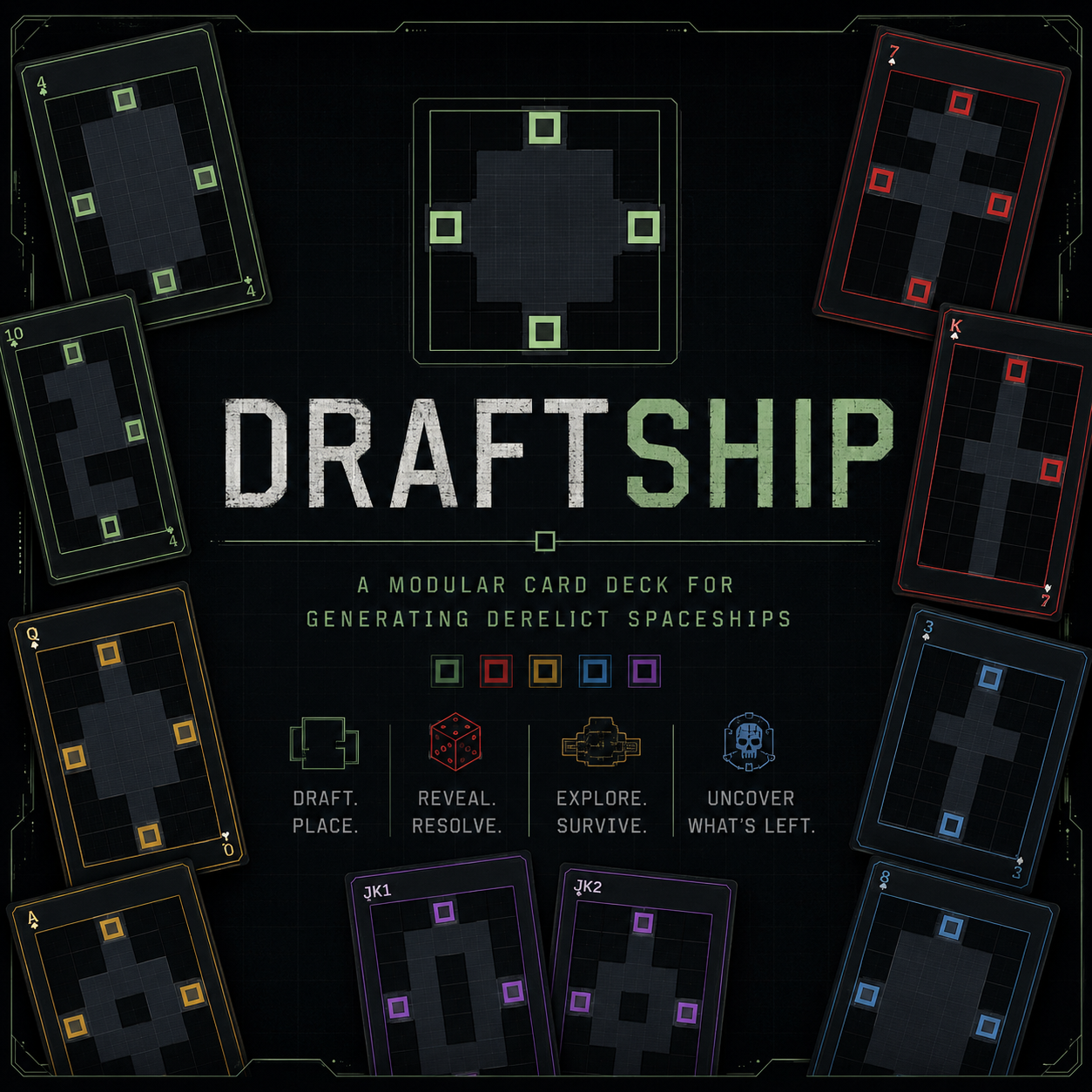 Cover image for Draftship - procedural interior ship generation cards