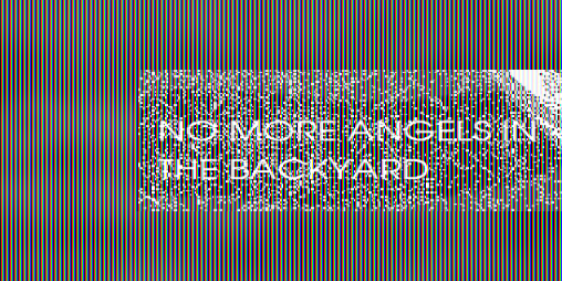 Cover image for NO MORE ANGELS IN THE BACKYARD
