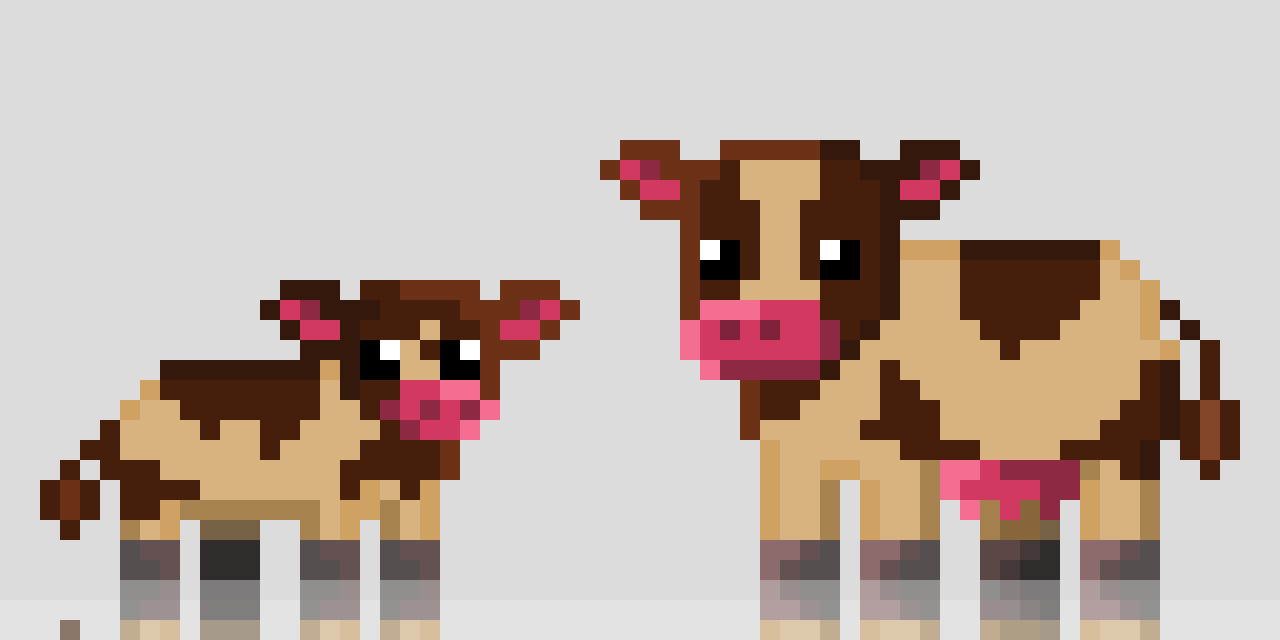 Cow - Animation Pixel 32x32 by Ethan - Pixel asset