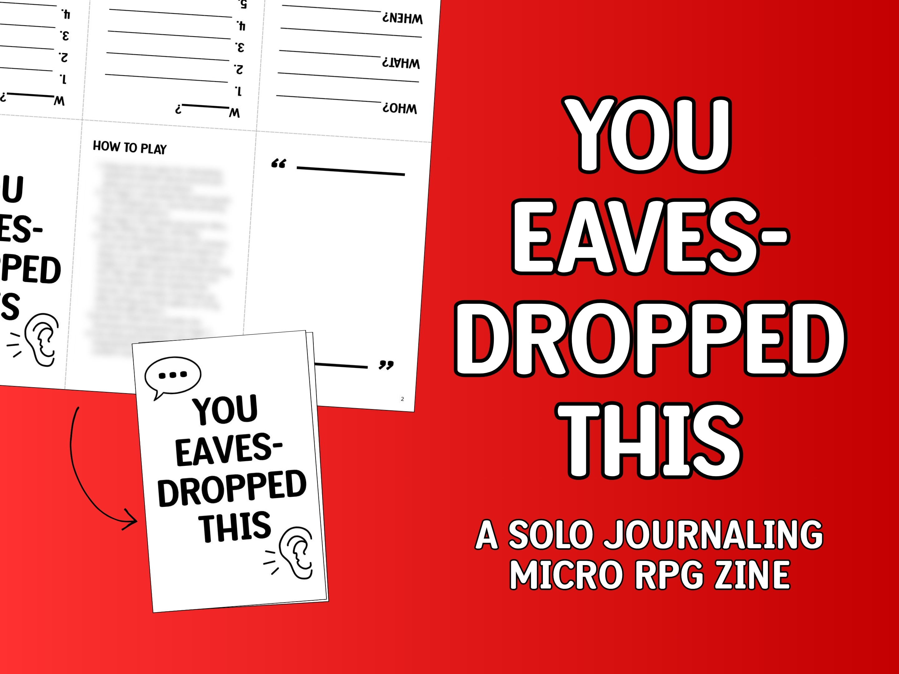Cover image for You Eavesdropped This: A Solo Journaling Micro RPG