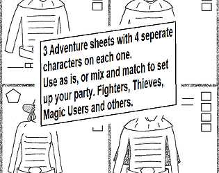 Solo party adventure sheets [$2.00] [Role Playing]