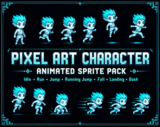 Free Pixel Art Character Animated Sprite Pack by Kibyra