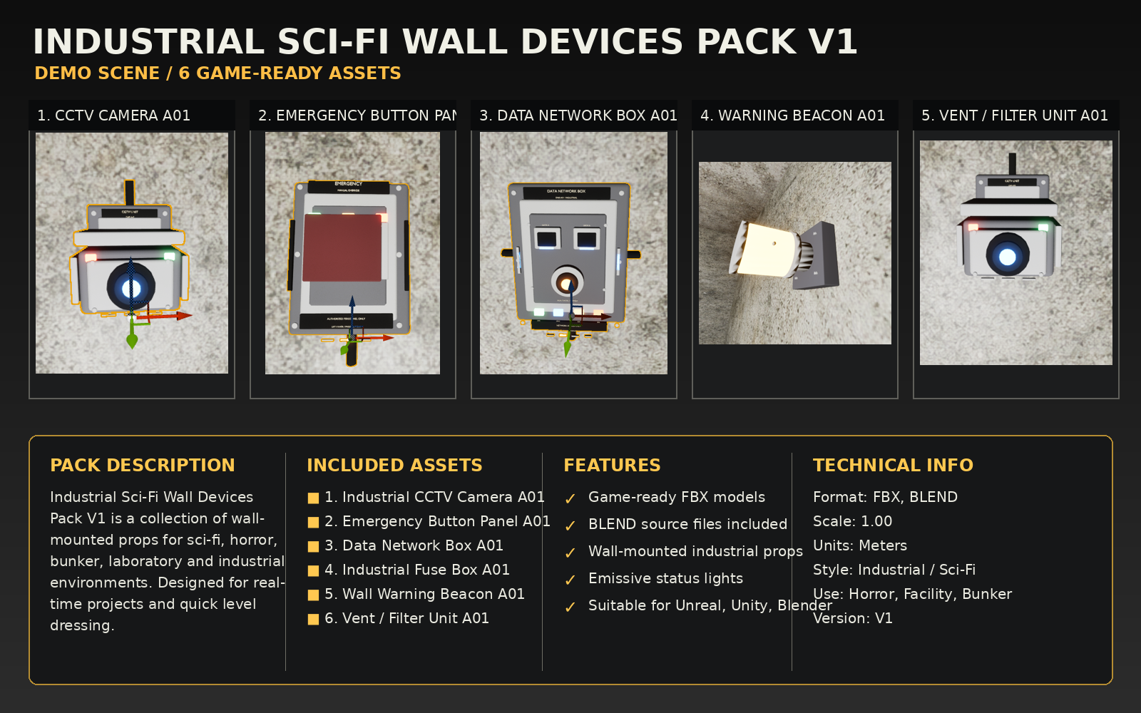 Industrial Sci-Fi Wall Devices Pack V1 by moosandreas1991@gmail.com