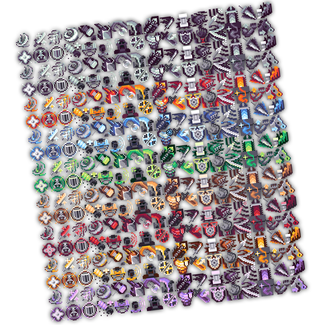 Raven Fantasy - Pixel Art RPG Icons - Warrior Skills by Clockwork Raven