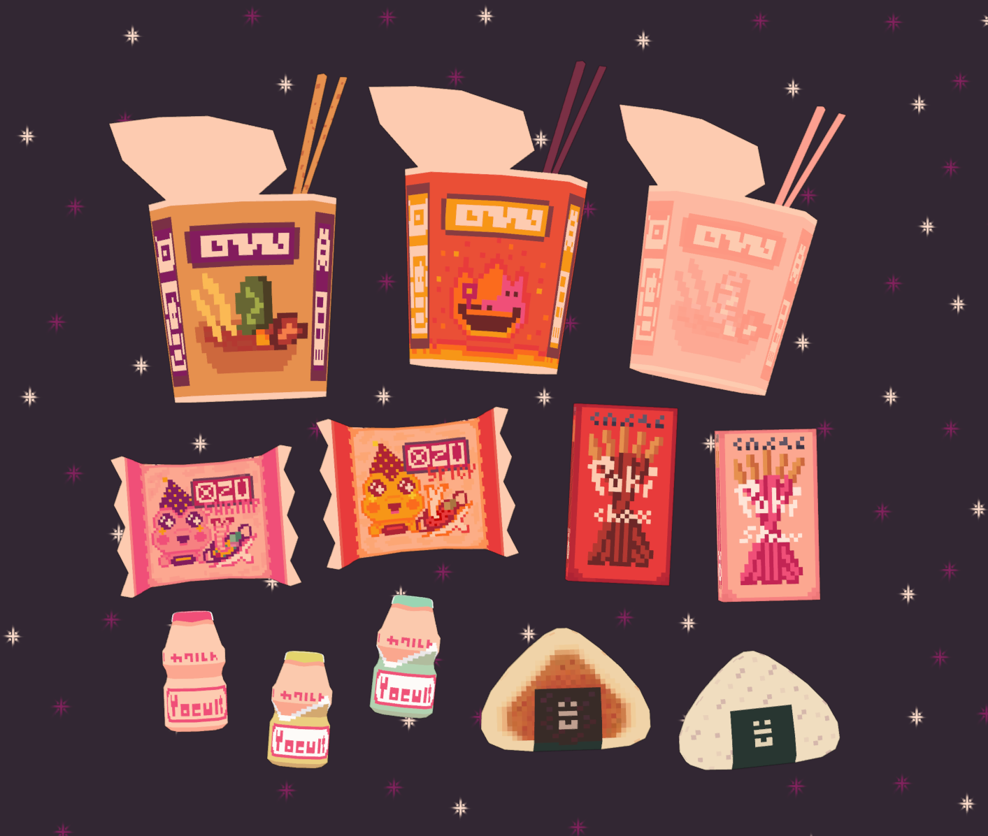 Poly Snacks Low Poly Japanese Snack Pack by Sinclarity