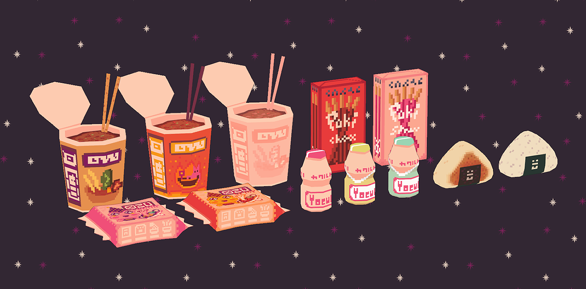 Low Poly Japanese Snack Pack