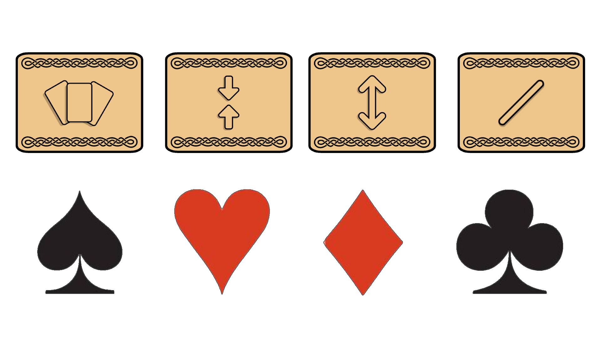 Equivalencies between modifiers and poker cards Equivalencies between modifiers and poker cards