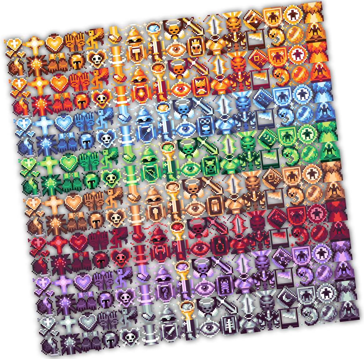 Raven Fantasy - Pixel Art RPG Icons - Acolyte Skills by Clockwork Raven
