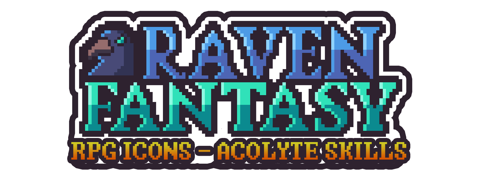 Raven Fantasy - Pixel Art RPG Icons - Acolyte Skills by Clockwork Raven