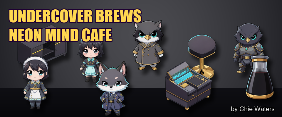 Neon Brew — 320 Cel-Shaded Assets for Cyberpunk Cafes