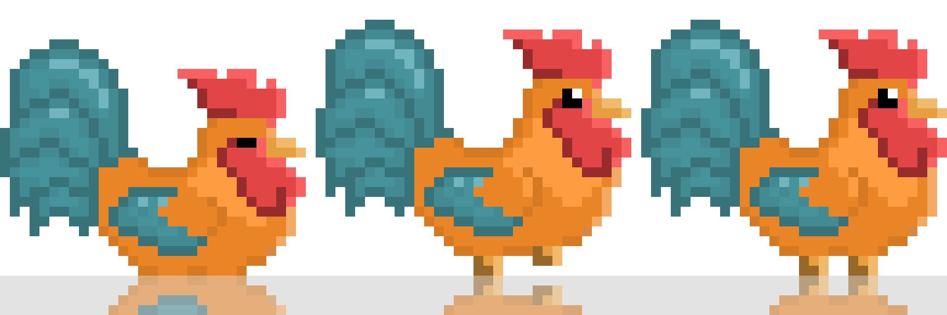 Hen Pixel Hen - Animation Pixel 32x32 Rooster & Chicken by Ethan - Pixel asset