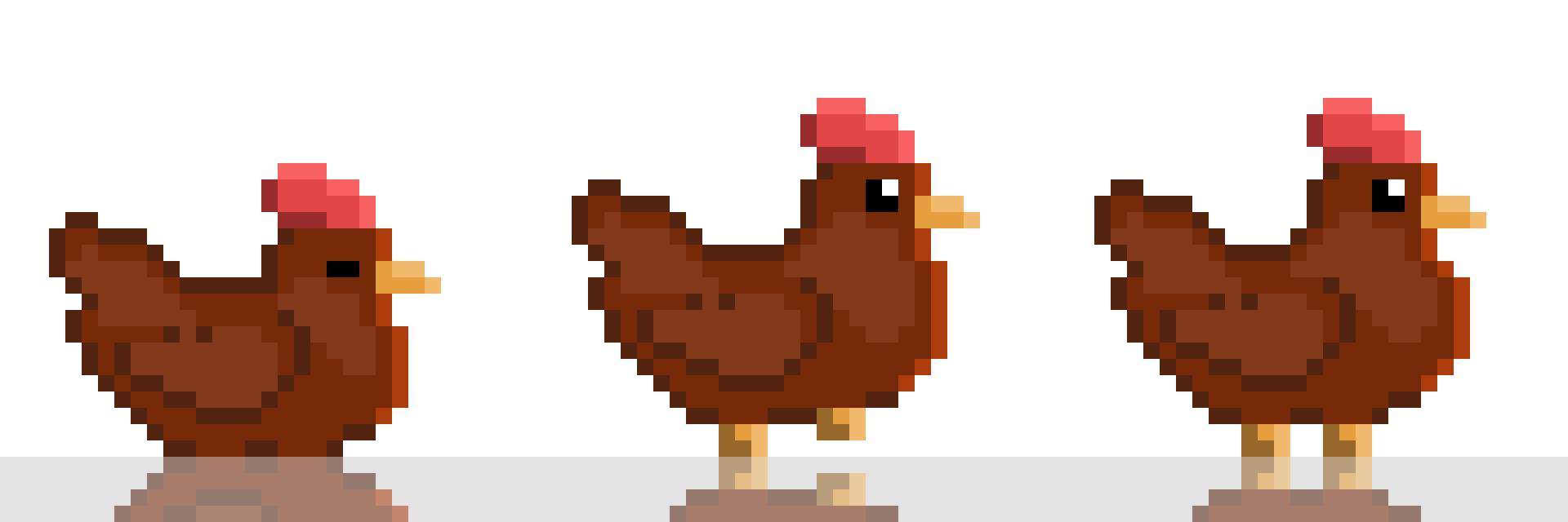 Hen Pixel Hen - Animation Pixel 32x32 Rooster & Chicken by Ethan - Pixel asset