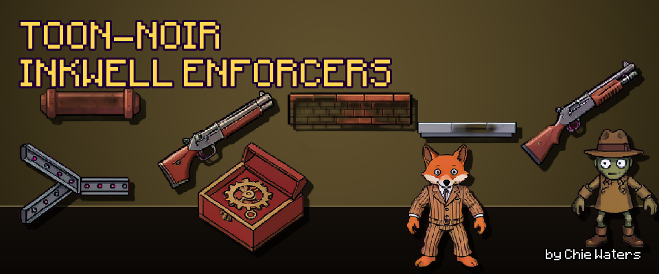 Inkwell Syndicate — 320 2D Pixel Assets for Noir Platformers