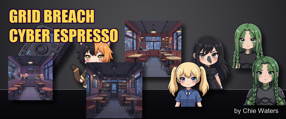 Psyche Hack Cafe — 360 2D Assets for Visual Novels