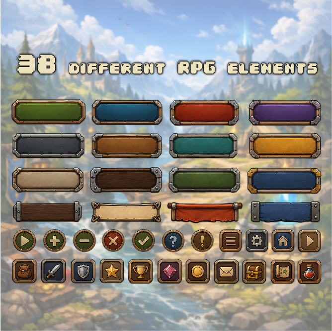 RPG UI Kit - Cartoon Fantasy Style