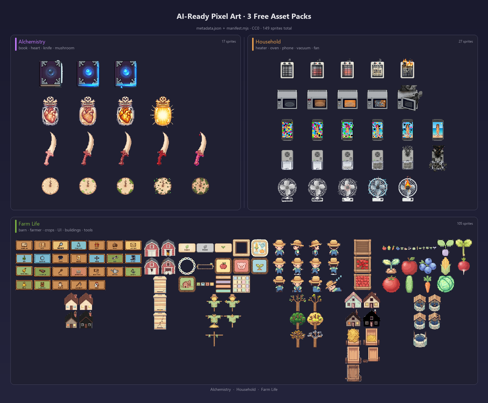 [FREE] Pixel art assets your AI agent can actually read — 3 packs ...
