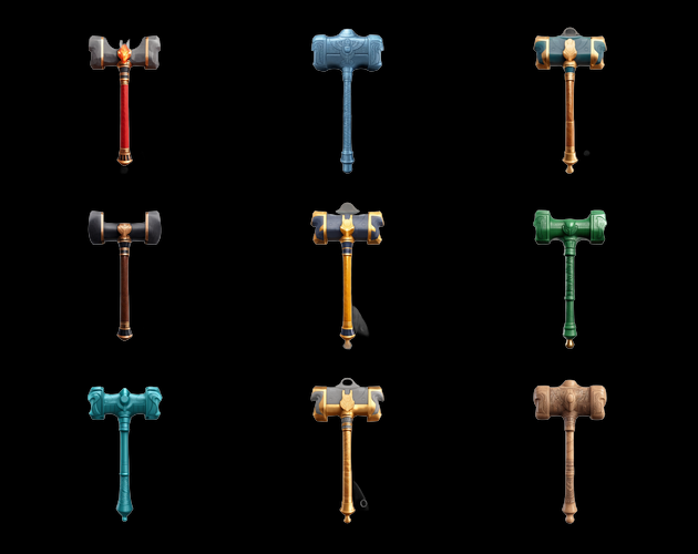Hammer Rts Icon Fantasy Hammer Icon Pack Vol.8 – 45 Icons (10 Elements + 5 Materials ...